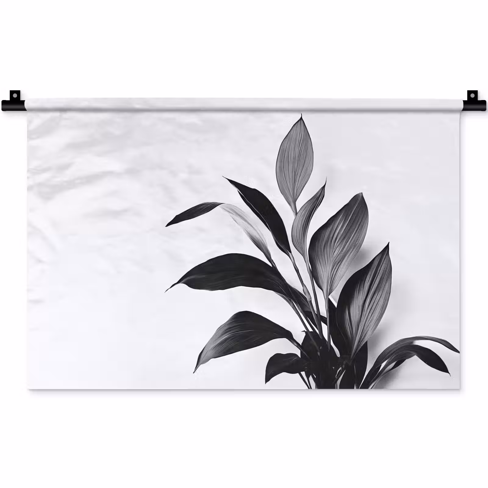 Wandkleed - Plant - Bladeren - Minimalistisch - Zwart — 1