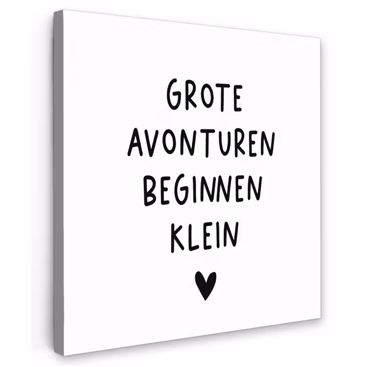 Buiten canvas - Spreuken - Grote avonturen beginnen klein - Quotes — 1