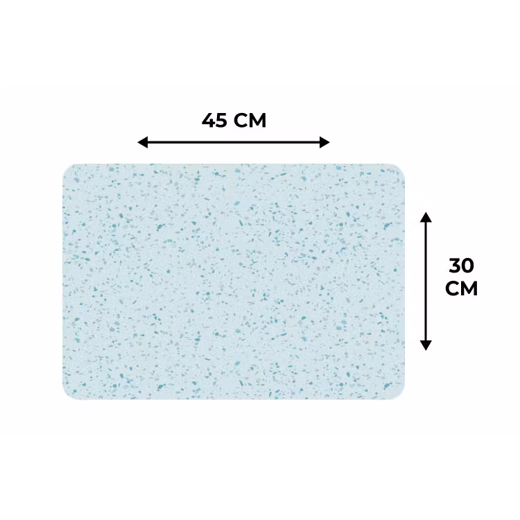 Placemat - 6 stuks - Terrazzo - Patroon - Kleurrijk - Baby Blauw — 3