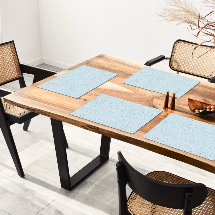 Placemat - 6 stuks - Terrazzo - Patroon - Kleurrijk - Baby Blauw — 5