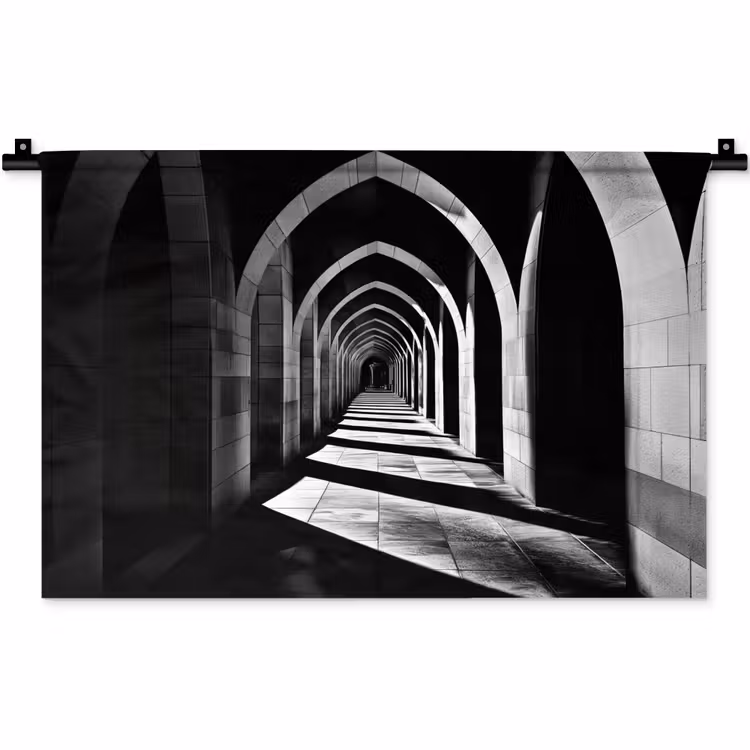 Wandkleed - Gang - Bogen - Schaduw - Diepte — 1