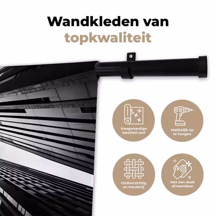 Wandkleed - Gebouwen - Lucht - Zwart — 3