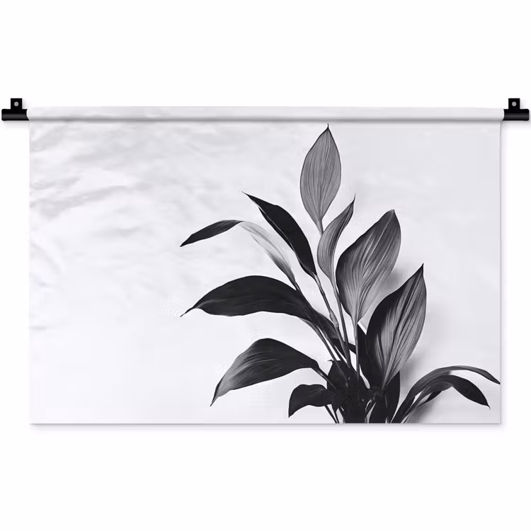 Wandkleed - Plant - Bladeren - Minimalistisch - Zwart — 1