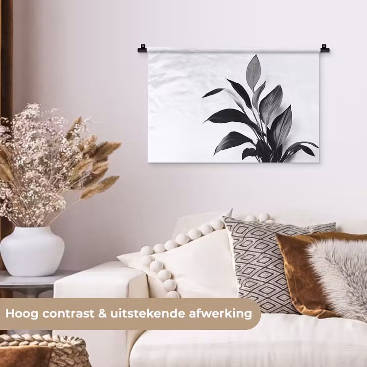 Wandkleed - Plant - Bladeren - Minimalistisch - Zwart — 4