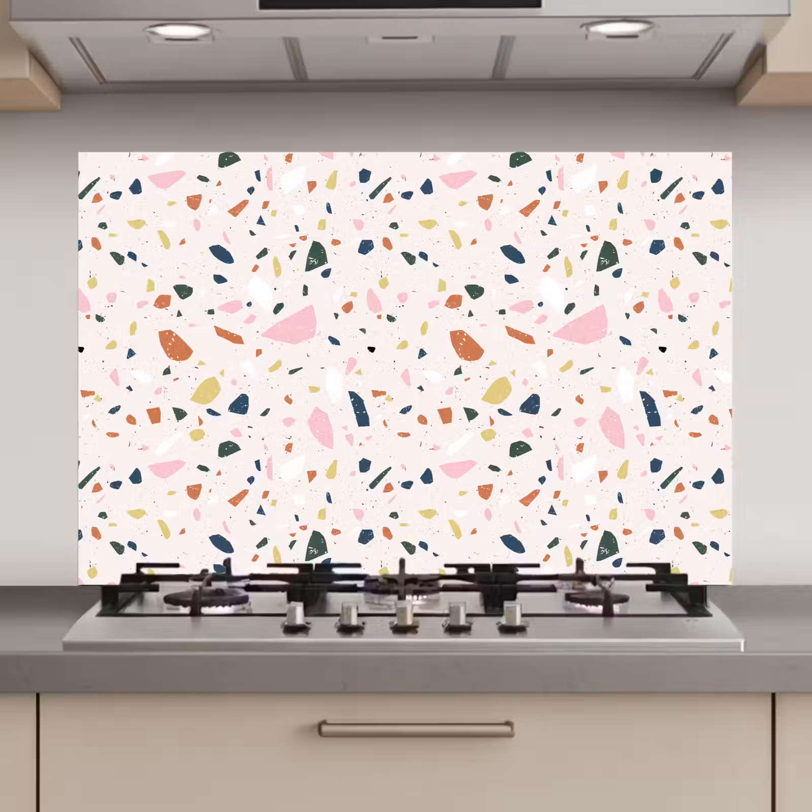 Spatscherm keuken - Terrazzo - Patroon - Kleurrijk — 1