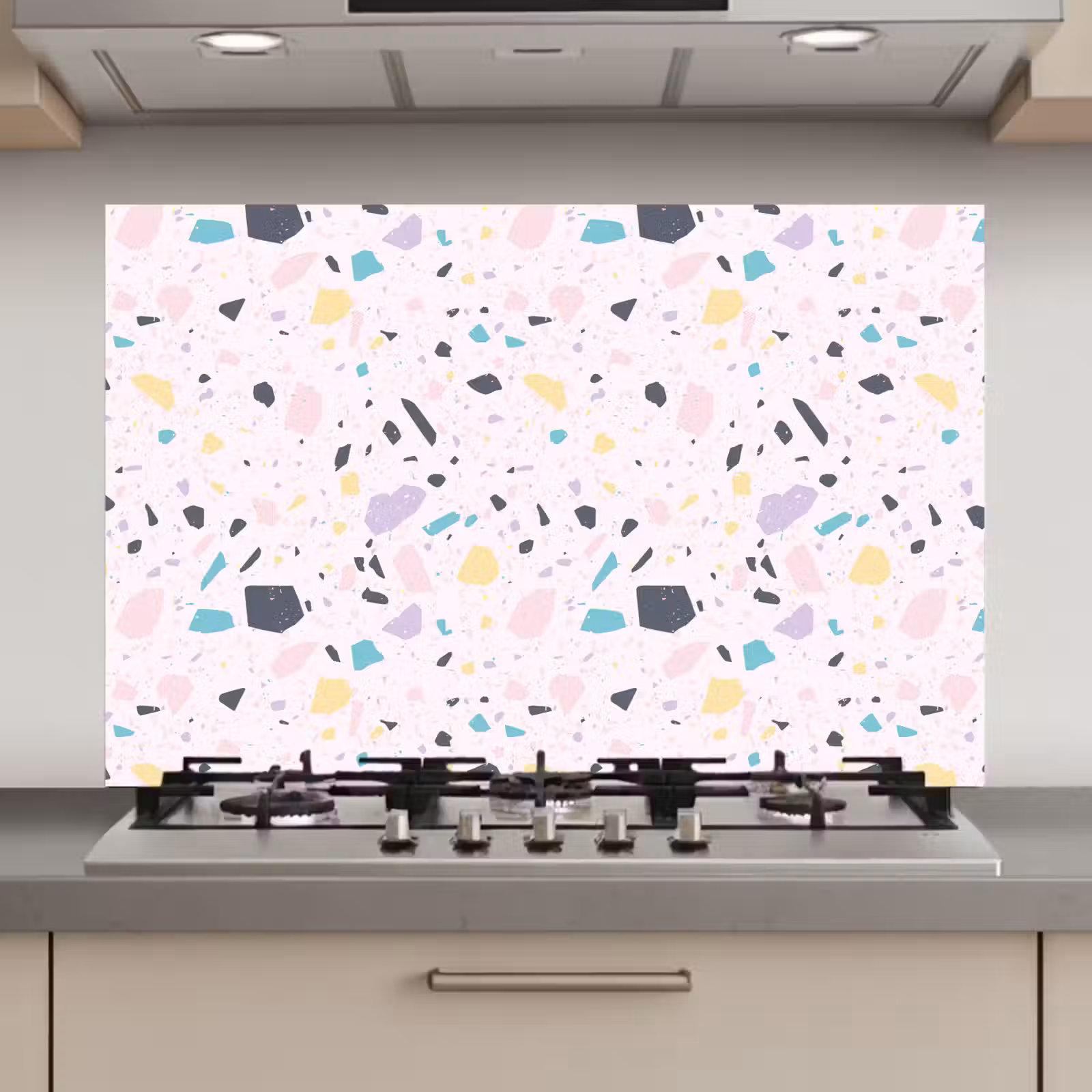 Spatscherm keuken - Terrazzo - Patroon - Zacht - Snoep — 1