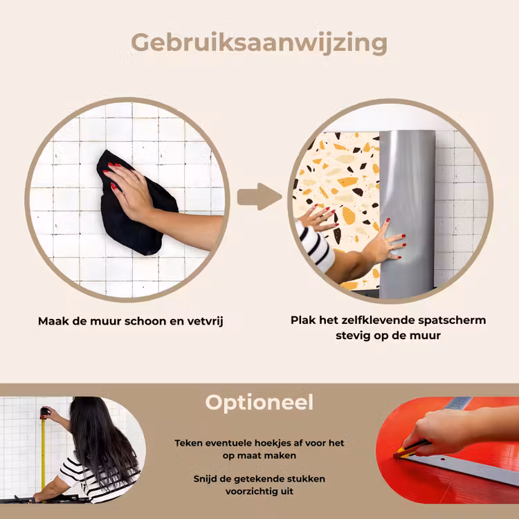Spatscherm keuken - Terrazzo - Patroon - Geel - — 8