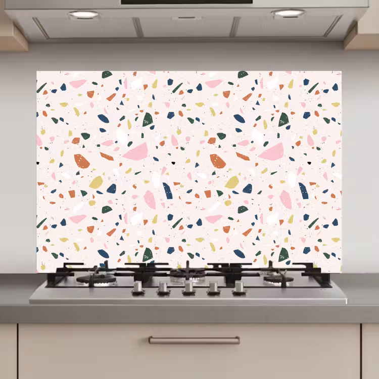 Spatscherm keuken - Terrazzo - Patroon - Kleurrijk — 1