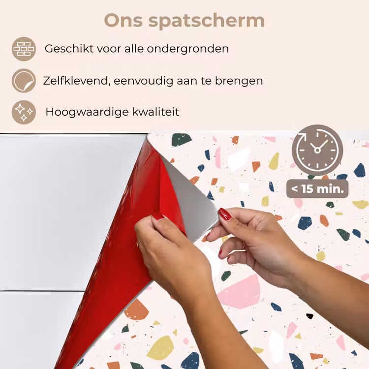 Spatscherm keuken - Terrazzo - Patroon - Kleurrijk — 4
