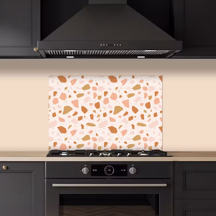 Spatscherm keuken - Terrazzo - Patroon - Kleurrijk - Zalm — 2