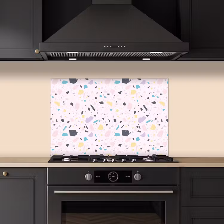 Spatscherm keuken - Terrazzo - Patroon - Zacht - Snoep — 2