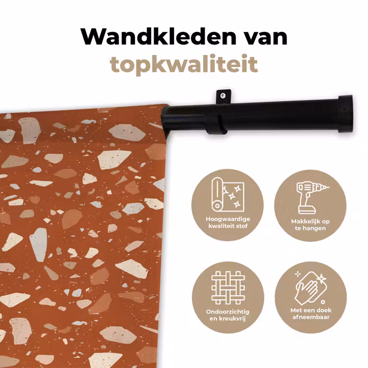 Wandkleed - Terrazzo - Patroon - Klei — 3