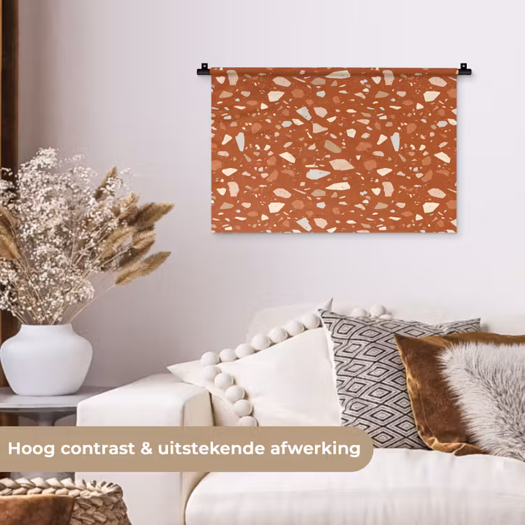 Wandkleed - Terrazzo - Patroon - Klei — 4