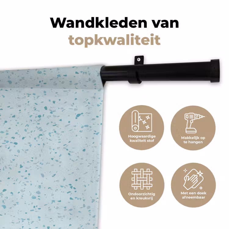 Wandkleed - Terrazzo - Patroon - Kleurrijk - Baby Blauw — 3