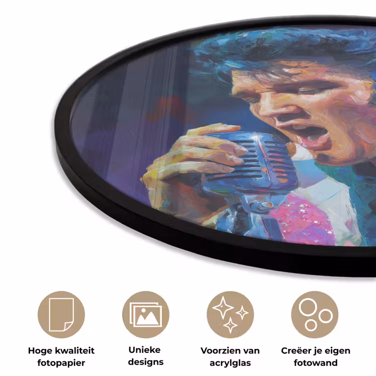 Fotolijst rond zonder passe partout - Expressief - Microfoon - Paars — 2