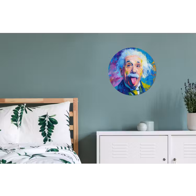 Wandcirkel aluminium – Oude man - Expressief - Kleurrijk — 4