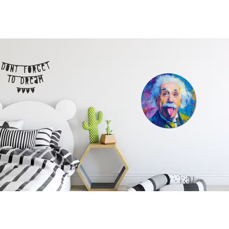 Wandcirkel aluminium – Oude man - Expressief - Kleurrijk — 5