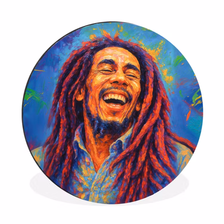 Wandcirkel aluminium – Regenboogkleuren - Man - schilderij — 1