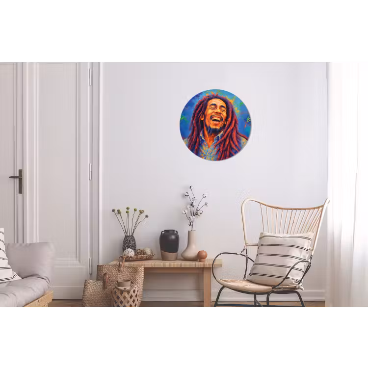 Wandcirkel aluminium – Regenboogkleuren - Man - schilderij — 2