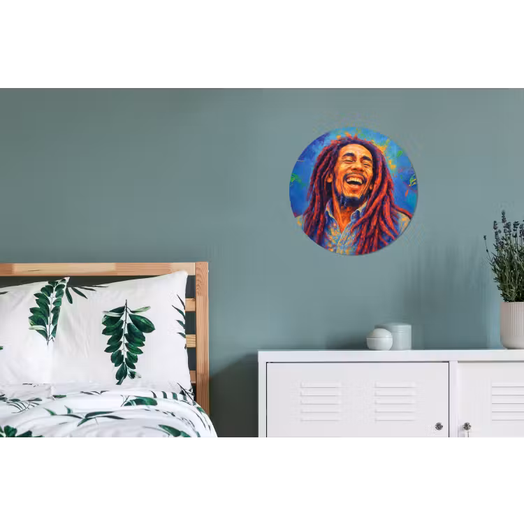 Wandcirkel aluminium – Regenboogkleuren - Man - schilderij — 4