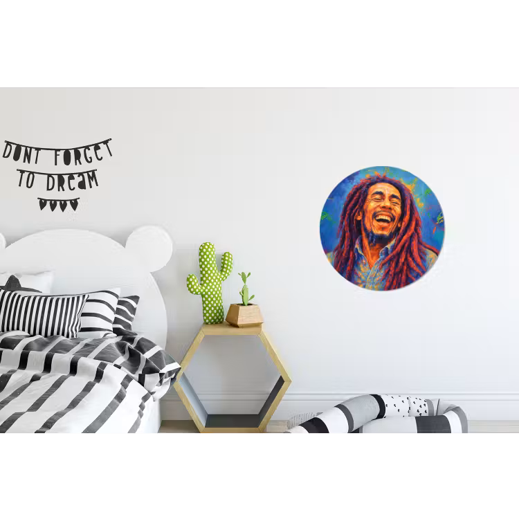 Wandcirkel aluminium – Regenboogkleuren - Man - schilderij — 5