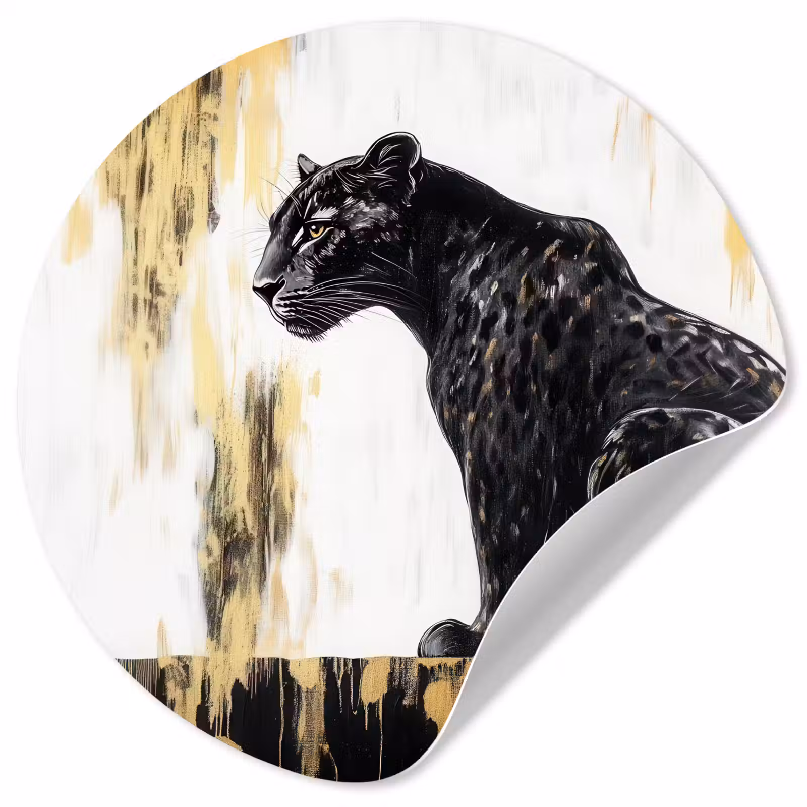 Behangcirkel - Panter - Zwart - Abstract - Goud — 1