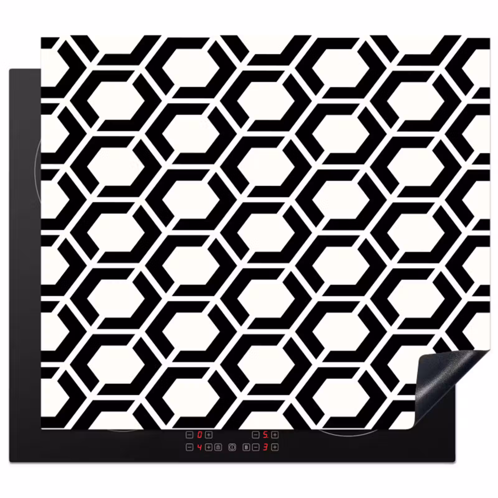 Inductie beschermer - Zwart - Wit - Geometrisch - Patroon — 1
