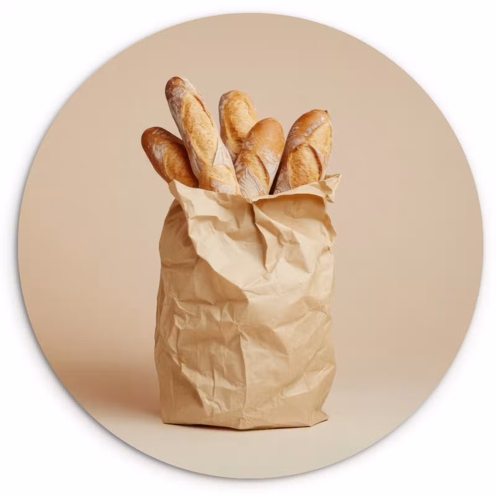 Muurcirkel - Baguette - Brood - Stokbrood - Beige — 1