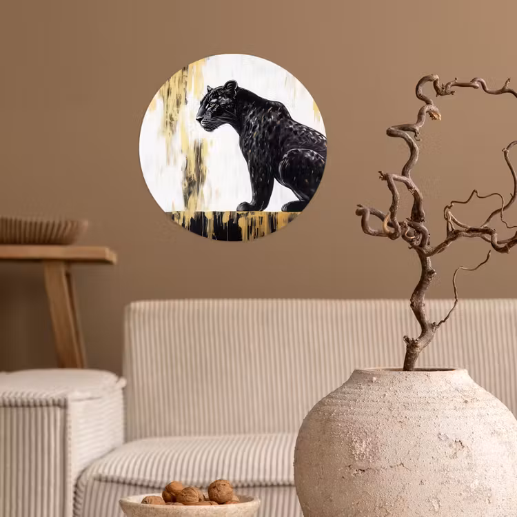 Behangcirkel - Panter - Zwart - Abstract - Goud — 2