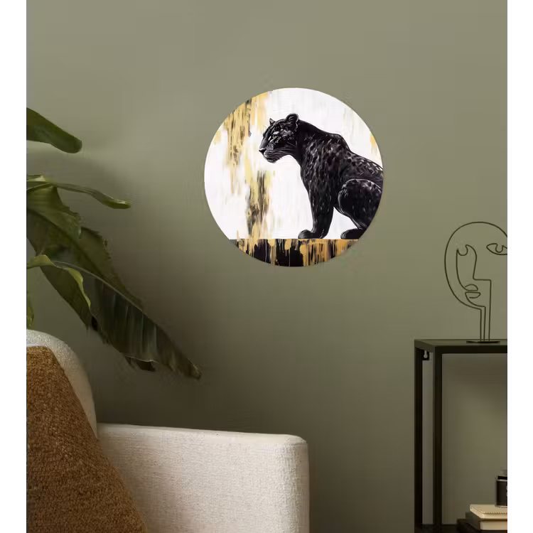 Behangcirkel - Panter - Zwart - Abstract - Goud — 3