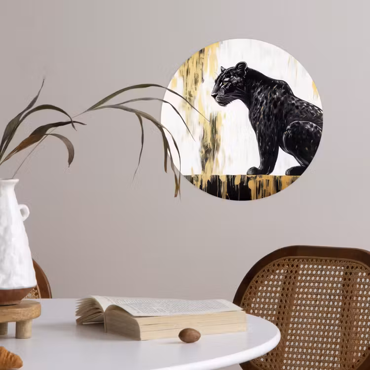 Behangcirkel - Panter - Zwart - Abstract - Goud — 4