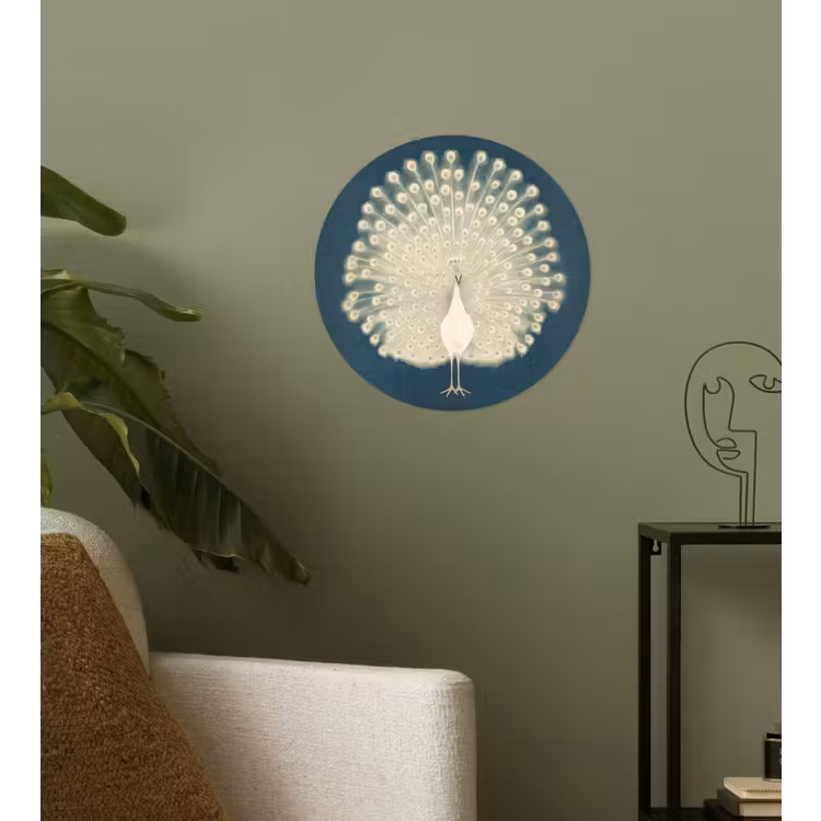 Behangcirkel - Vogel - Blauw - Vintage — 3