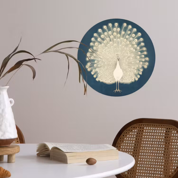 Behangcirkel - Vogel - Blauw - Vintage — 4