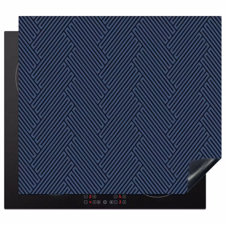 Inductie beschermer - Zwart - Blauw - Patroon - Strepen — 1