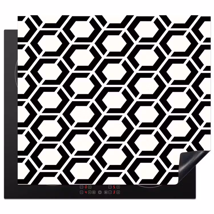 Inductie beschermer - Zwart - Wit - Geometrisch - Patroon — 1