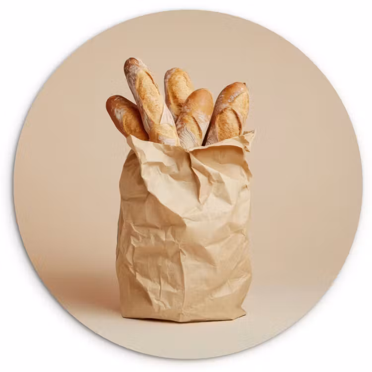 Muurcirkel - Baguette - Brood - Stokbrood - Beige — 1