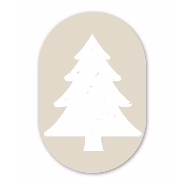 Muurovaal - Japandi - Kerstboom - Beige - Kerstversiering — 3