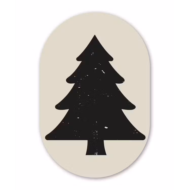 Muurovaal - Kerstboom - Zwarte kerstboom - Boom - Japandi — 2