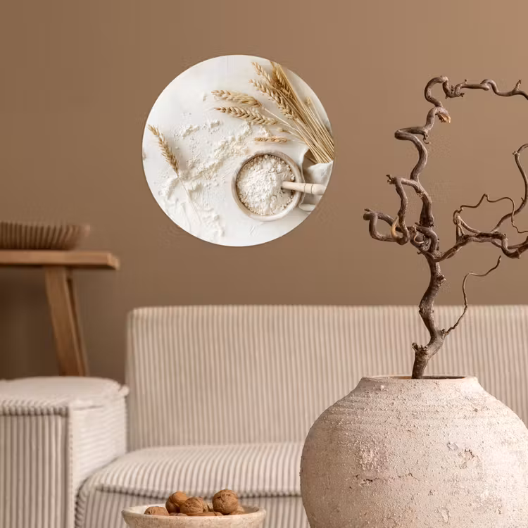 Behangcirkel - Bloem - Hout - Tarwe — 2