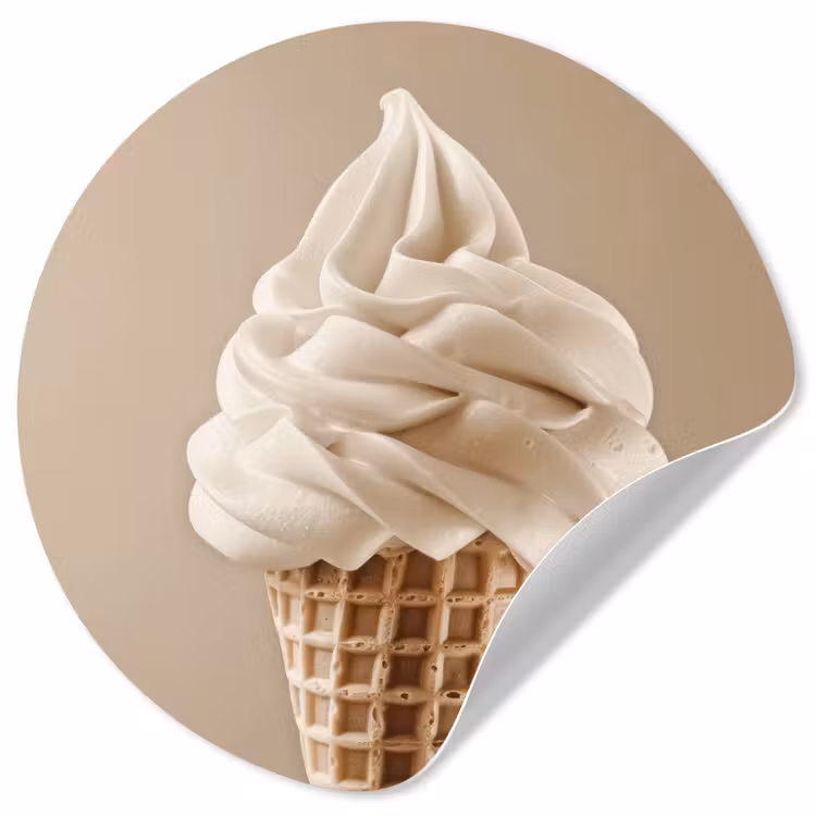 Behangcirkel - IJs - Softijs - Romig - Hoorntje - Beige — 1