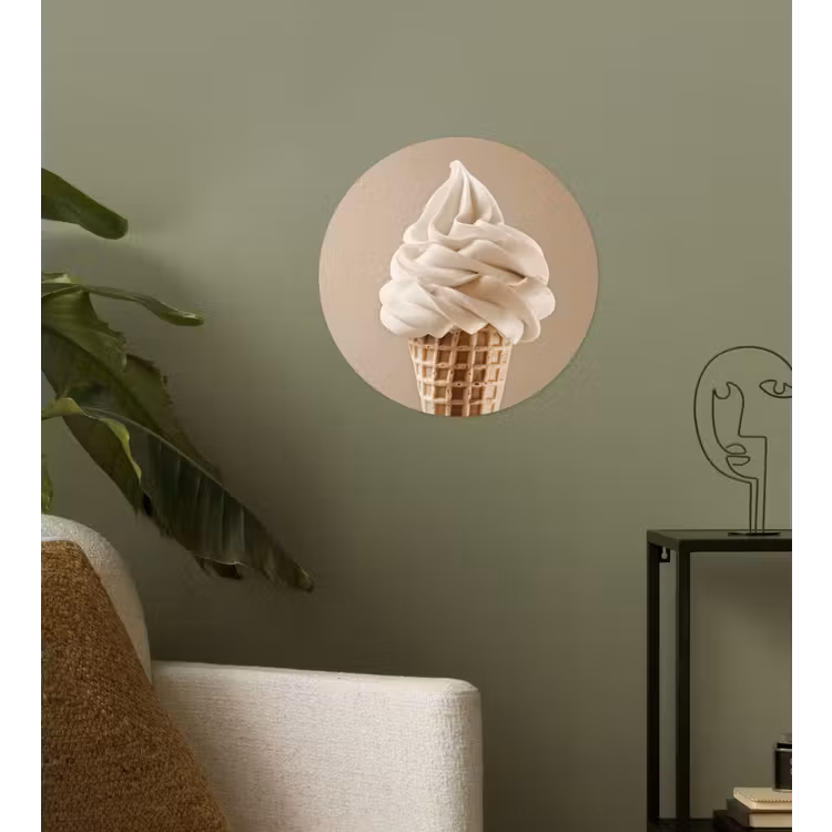 Behangcirkel - IJs - Softijs - Romig - Hoorntje - Beige — 3