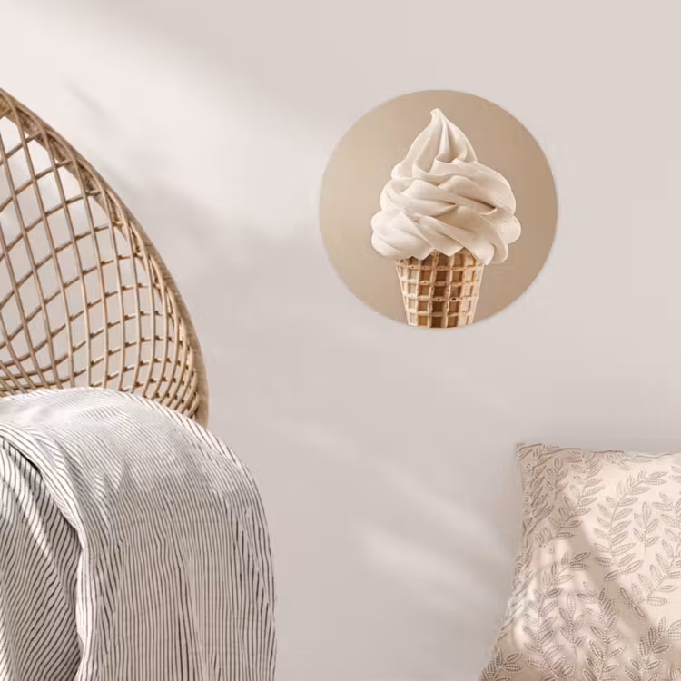 Behangcirkel - IJs - Softijs - Romig - Hoorntje - Beige — 5