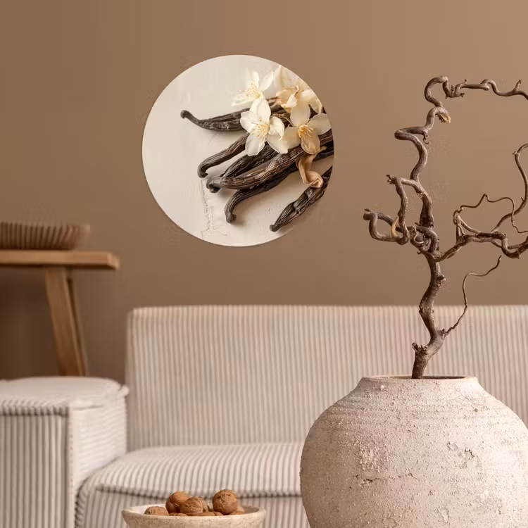 Behangcirkel - Vanille - Bloemen - Beige — 2