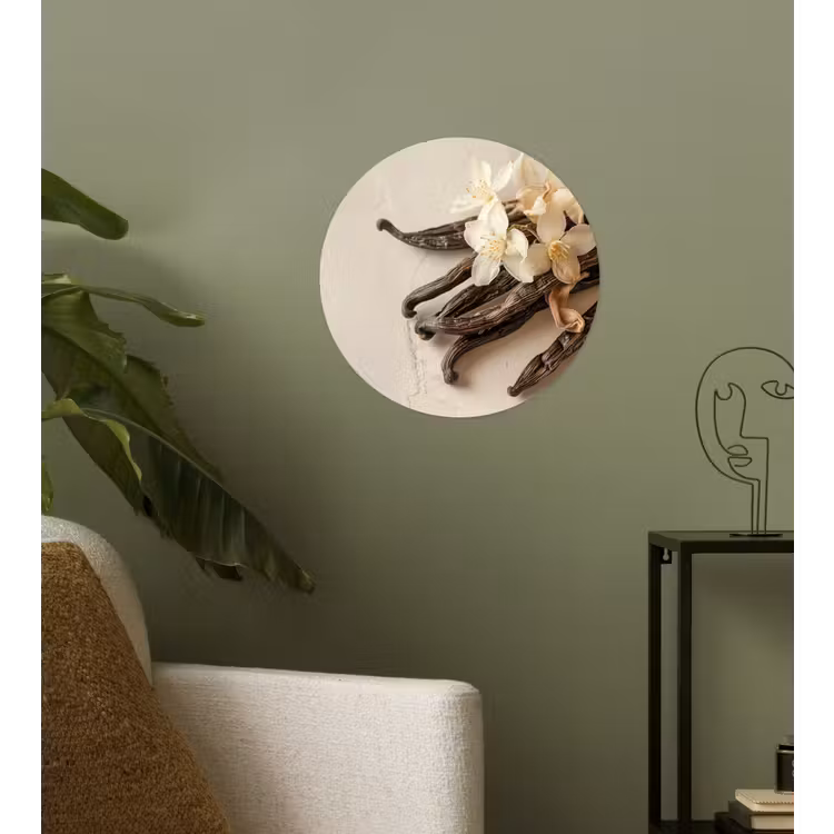 Behangcirkel - Vanille - Bloemen - Beige — 3