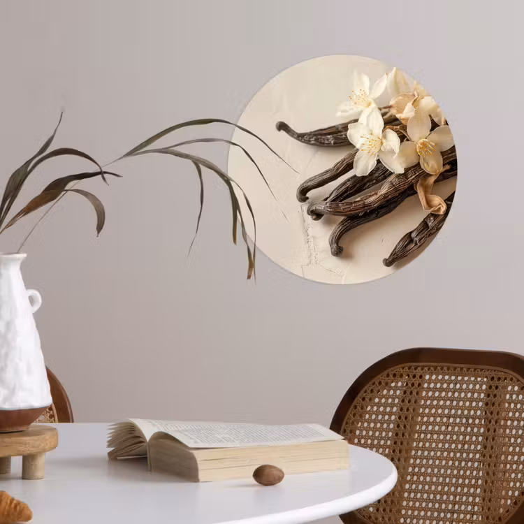 Behangcirkel - Vanille - Bloemen - Beige — 4