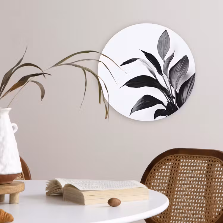 Muurcirkel - Plant - Bladeren - Minimalistisch - Zwart — 4