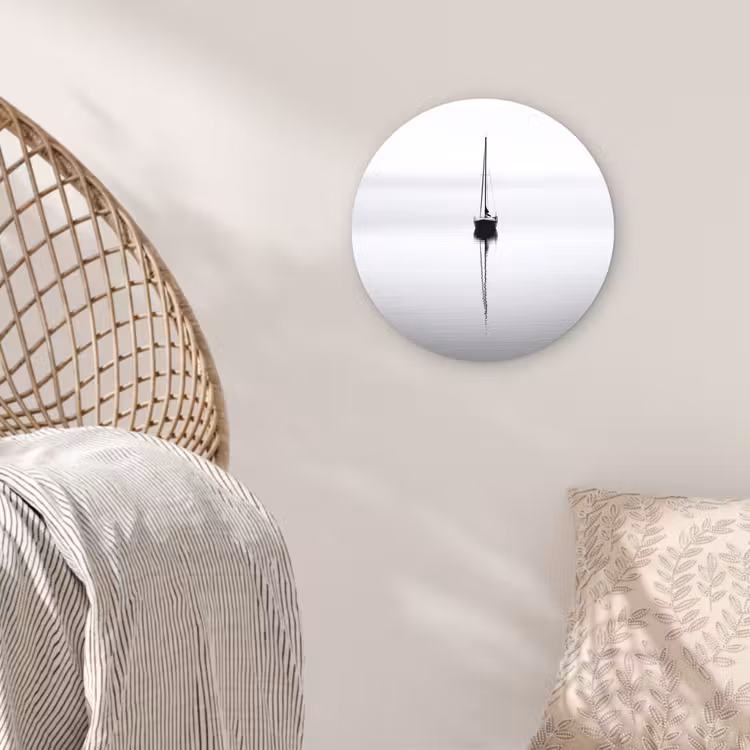Muurcirkel - Zeilboot - Zwart - Water - Silhouet — 5