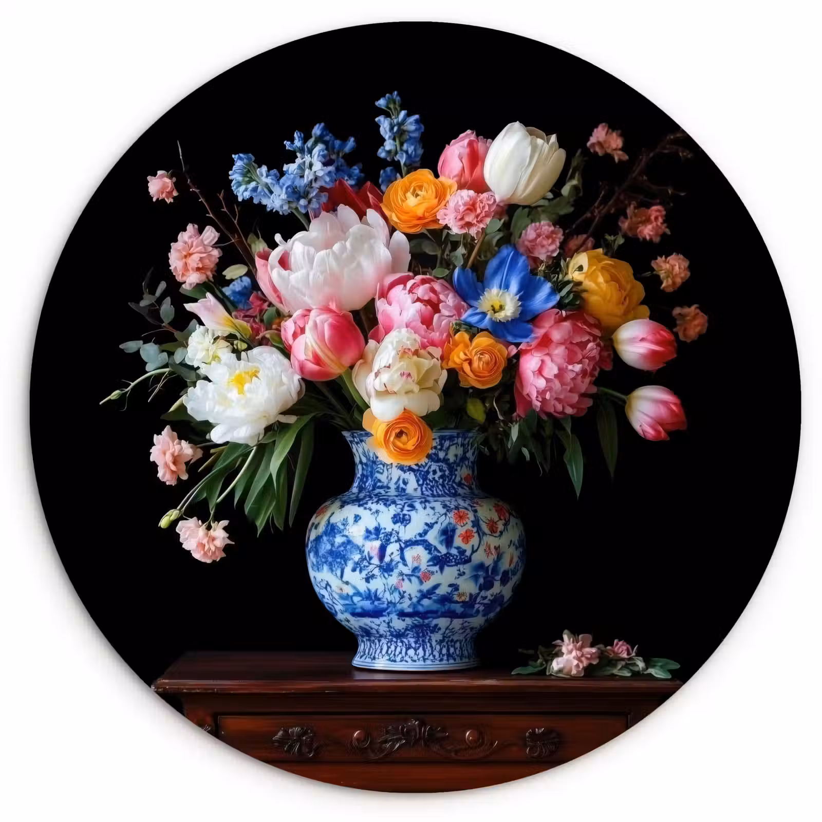 Muurcirkel - Rozen - Bloemen - Vaas - Boeket — 1