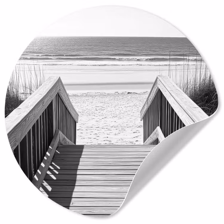 Behangcirkel - Loopbrug - Hout - Strand - Zee — 1