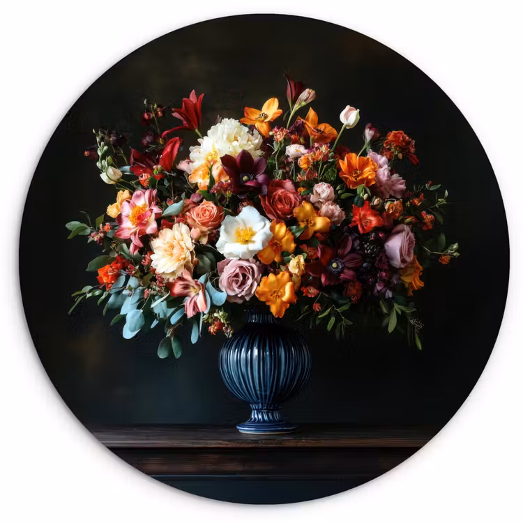 Muurcirkel - Groot - Bloemen - Vaas - Boeket — 1